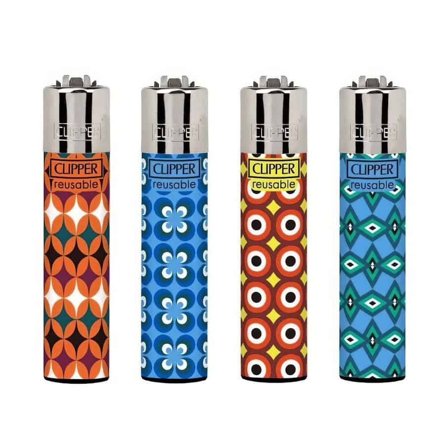 Clipper Classic Large Aanstekers "Retro Style 3" (4 Stuks)