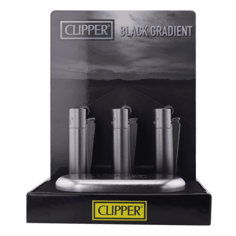 Clipper Large Metal Vuursteen aansteker - Zwart Gradient + Giftbox