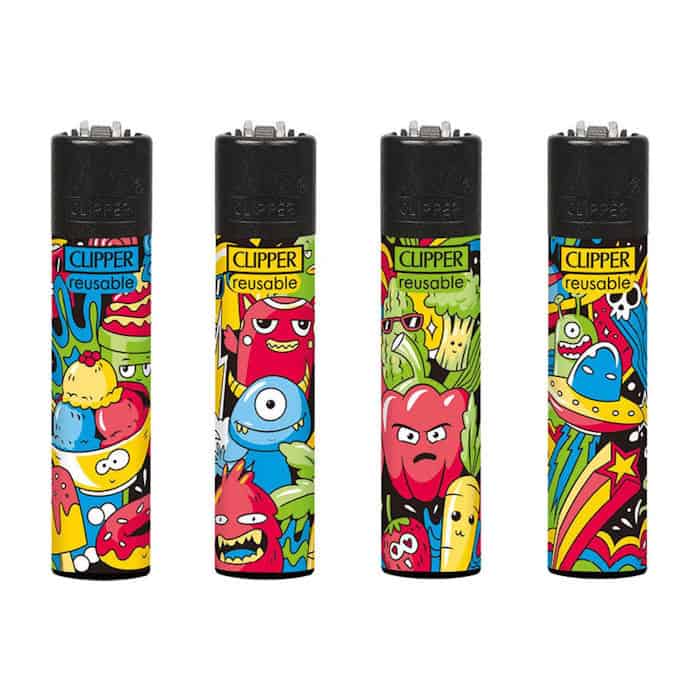 Clipper Classic Large Aanstekers "Doodle Art" (4 Stuks)