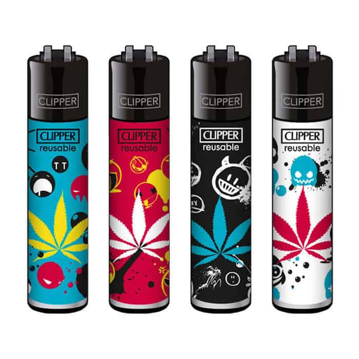 Clipper Classic Large Aanstekers "Bad Smiley" (4 Stuks)