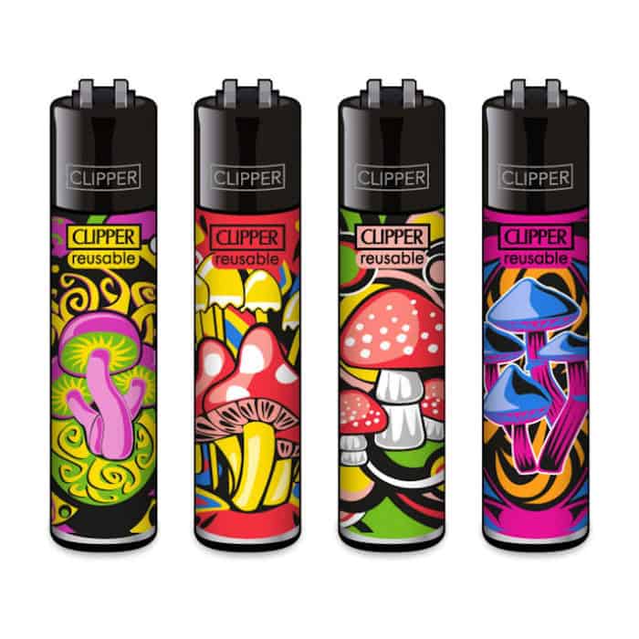 Clipper Classic Large Aanstekers "Mushrooms" (4 Stuks)