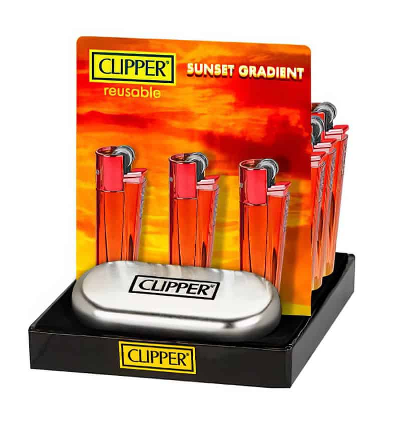 Clipper Large Metal Vuursteen aansteker - Sunset Gradient + Giftbox