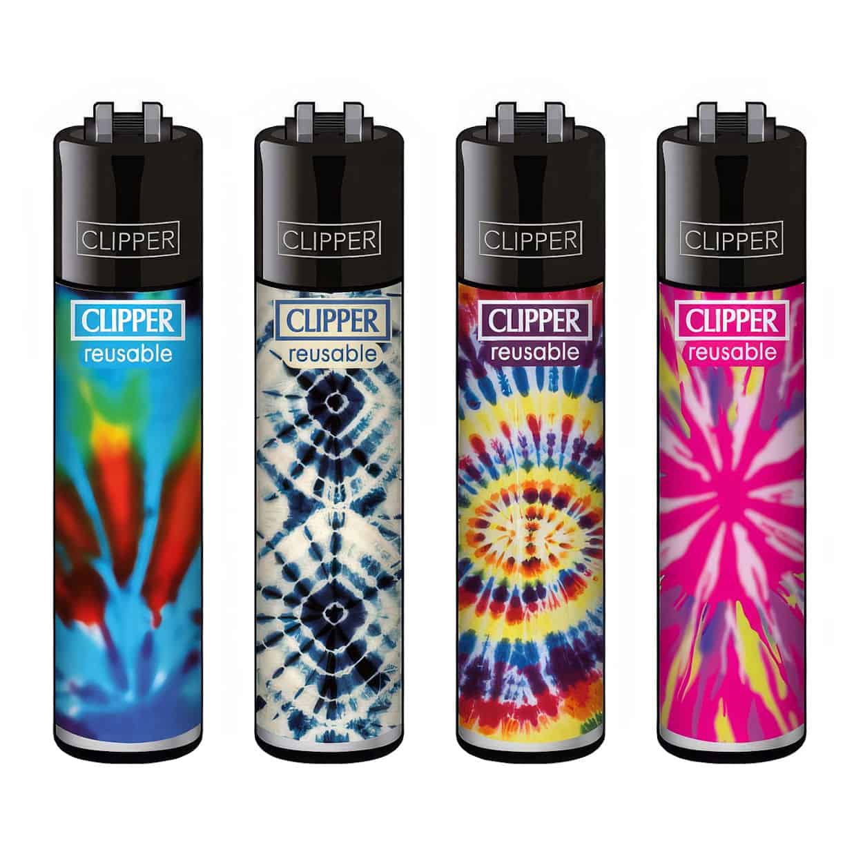 Clipper Classic Large Aanstekers "Tie Dye" (4 Stuks)