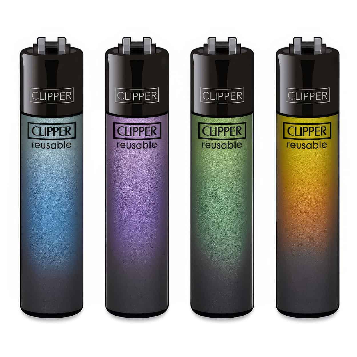 Clipper Classic Large Aanstekers "Black Triple Gradient" (4 Stuks)