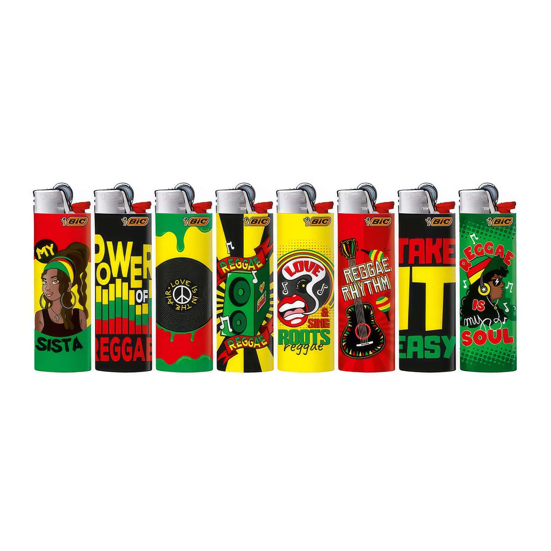 BIC Maxi J26 Vuursteen Aansteker Reggae - willekeurig - 10 stuks