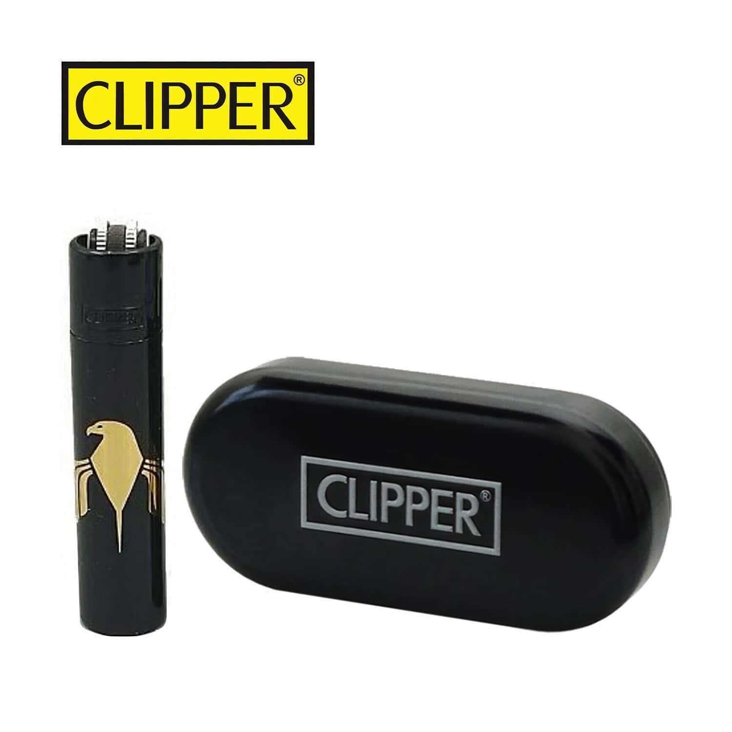 Clipper Metal - Vuursteen aansteker - Motard (Black) + Giftbox