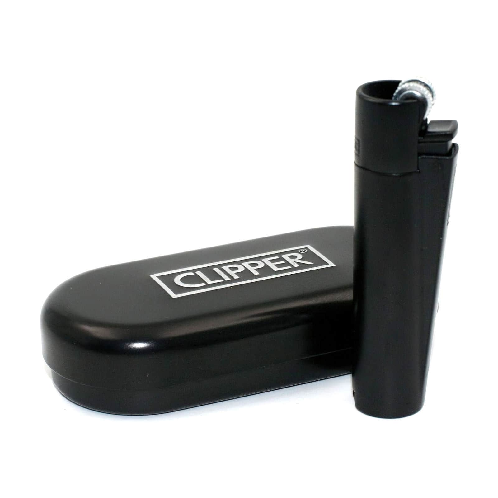 Clipper Metal - Vuursteen aansteker Matt Black + Giftbox