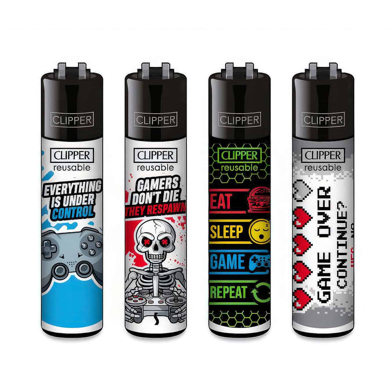 Clipper Classic Large Aanstekers "Gamer #3" (4 Stuks)