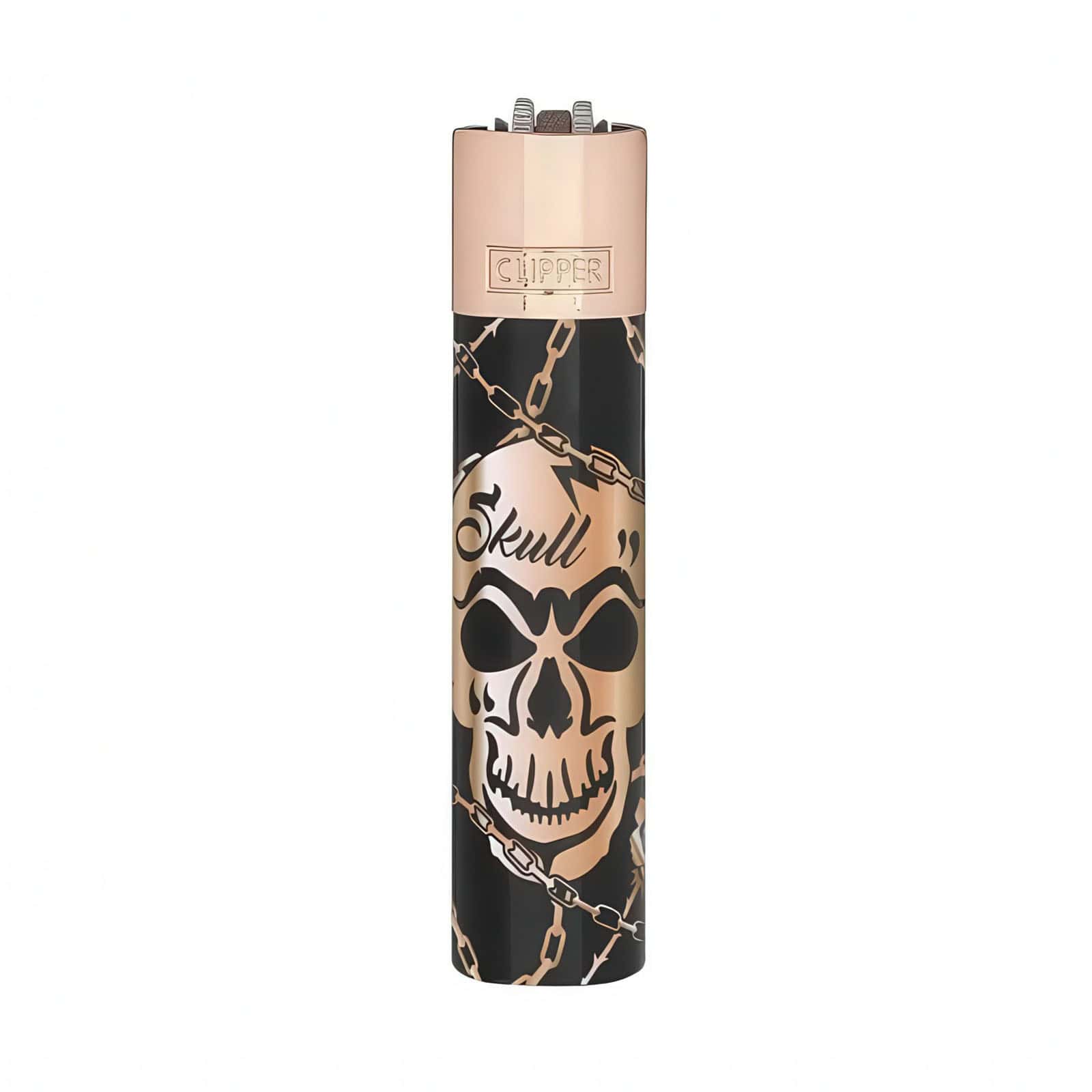 Clipper Large Metal Vuursteen aansteker - Deadly Chains Rose Gold + Giftbox
