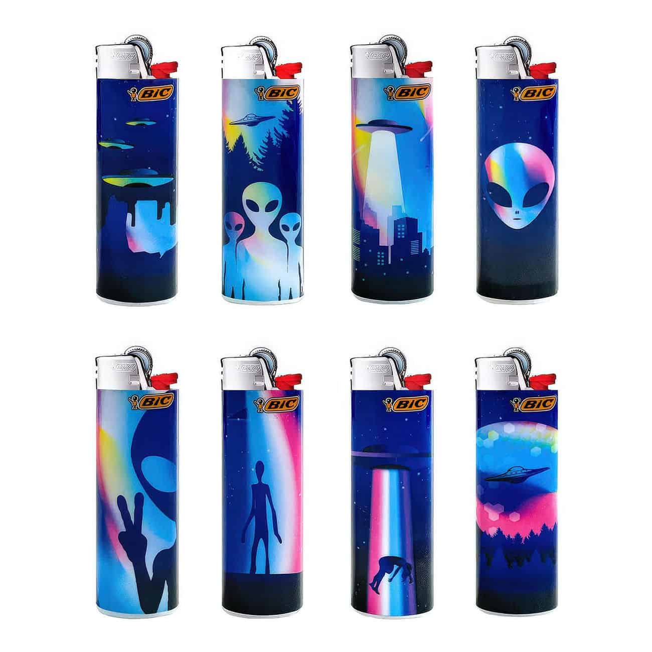 BIC Slim J23 Vuursteen aanstekers - Alien 22 - 8 stuks - willekeurig