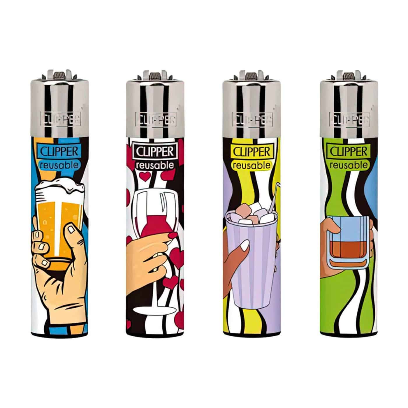 Clipper Classic Large Aanstekers "Choose Your Team" (4 Stuks)