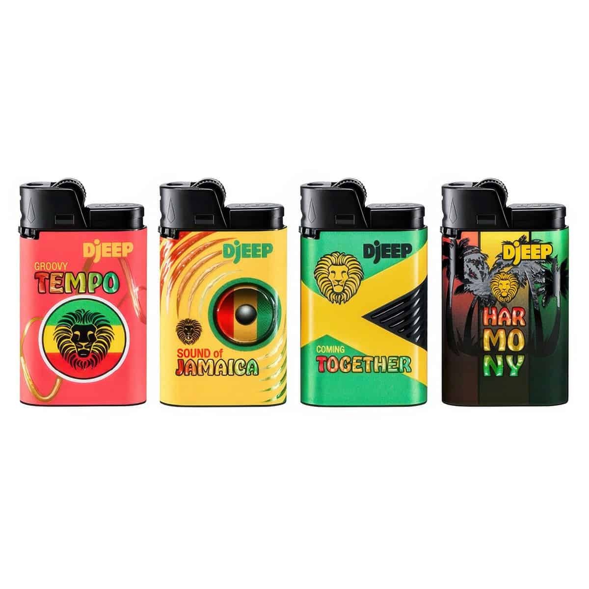 Djeep D1 Aanstekers - tot 3.500 vlammetjes - Emblematiclion - Set van 4 stuks