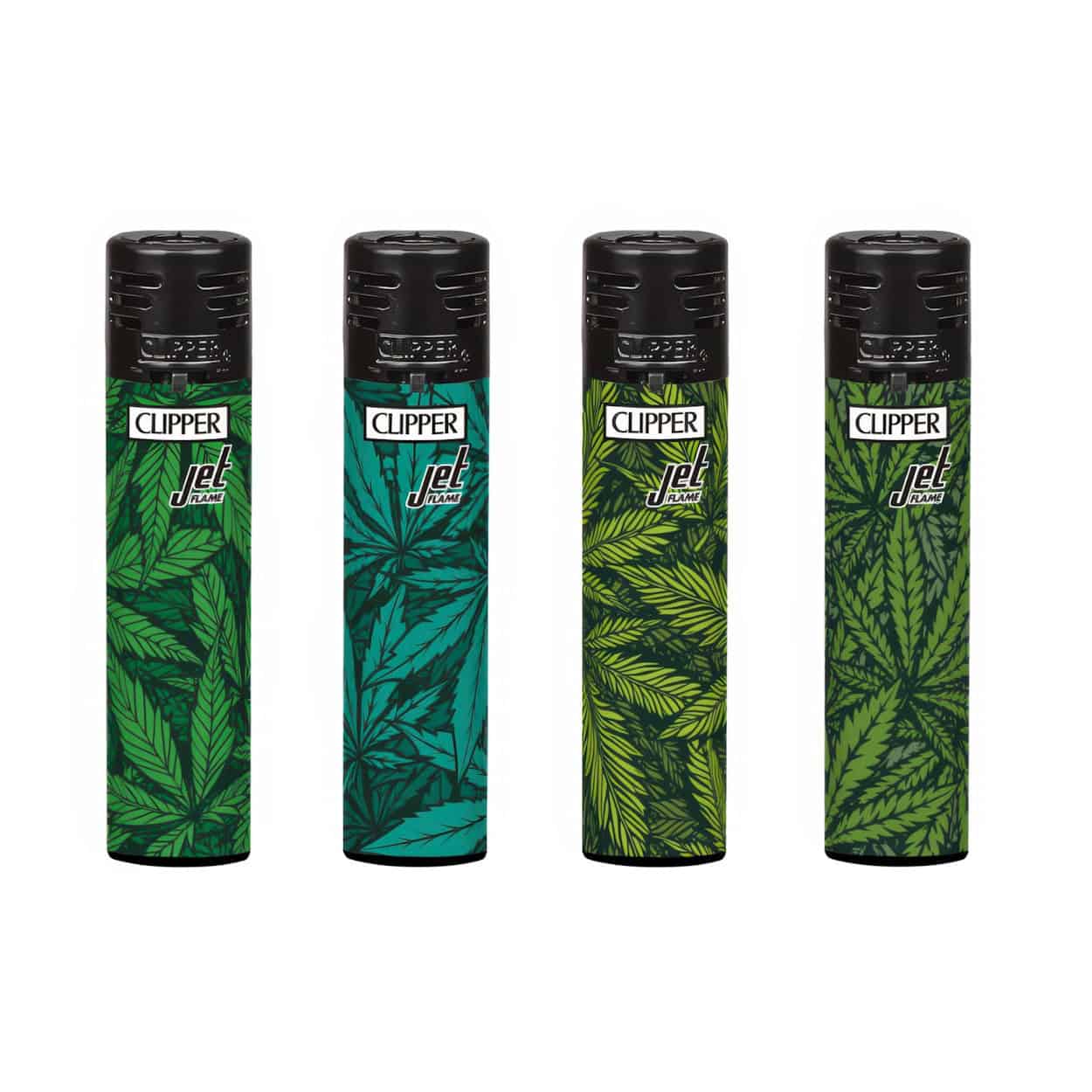 Clipper JetFlame CKJ11 Aanstekers "Printed Weed" (4 Stuks)