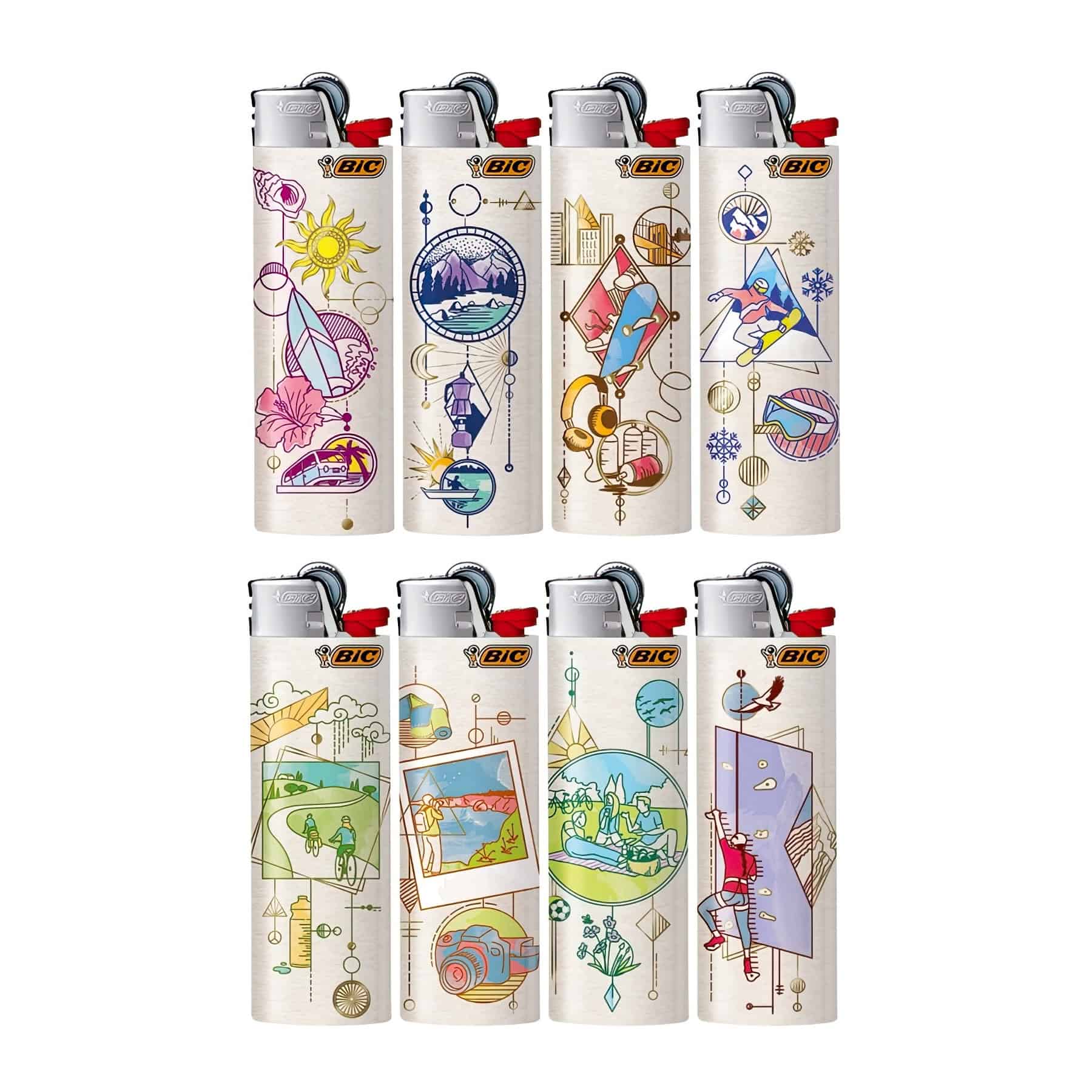 BIC Maxi J26 Vuursteen Aansteker – Outdoor Passions – willekeurig – 8 stuks