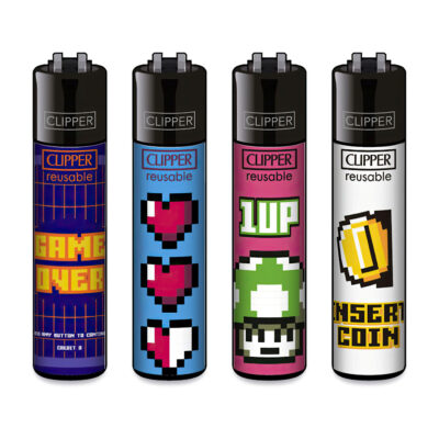 Clipper Classic Large Aanstekers "Games & Hobbies" (4 Stuks)