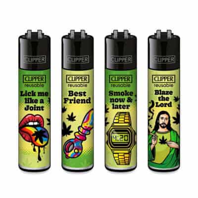 Clipper Classic Large Aanstekers – Limited Edition – “420 Statements #2” (4 Stuks)